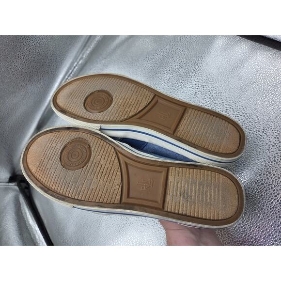 Lauren Ralph Lauren Jinny Canvas Slip-On Sneakers Denim Blue 9B Shoes - Picture 9 of 11